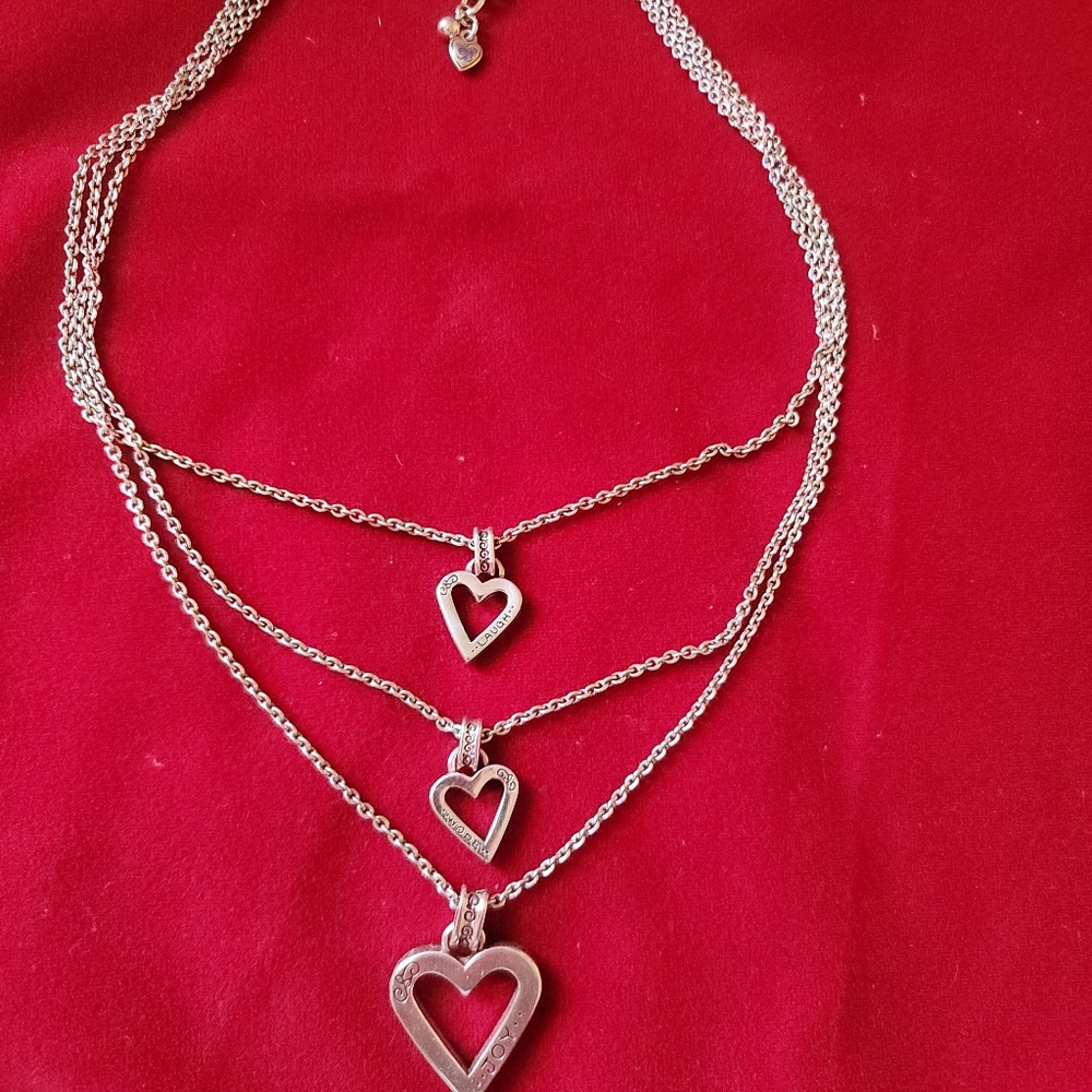 Brighton 3 layered necklace with cut out hearts